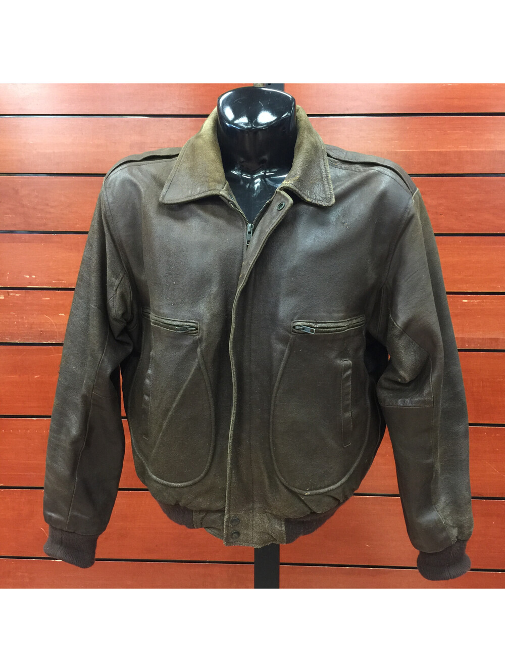 Men's Brown Vintage Motorocycle Leather Jacket Size M